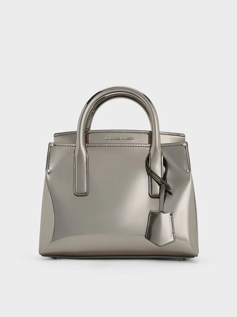 Charles & Ke*th - Rene Structured Top Handle Bag - Pewter (AD-June)