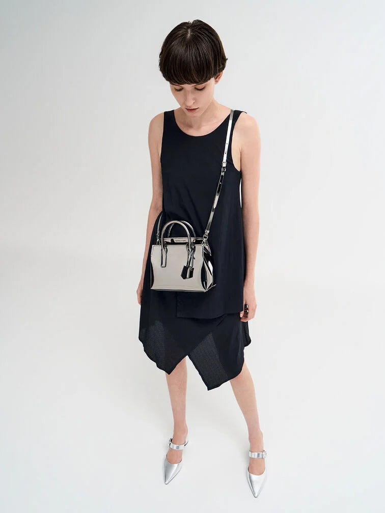 Charles & Ke*th - Rene Structured Top Handle Bag - Pewter (AD-June)