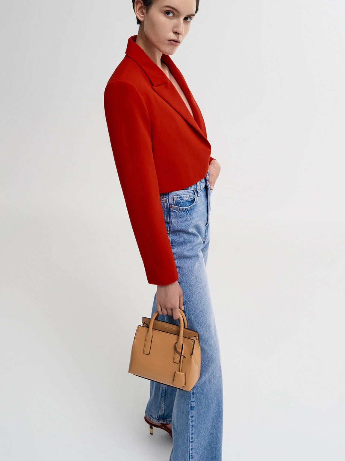 Charles & Ke*th - Rene Structured Top Handle Bag - Toffee (AD-May)