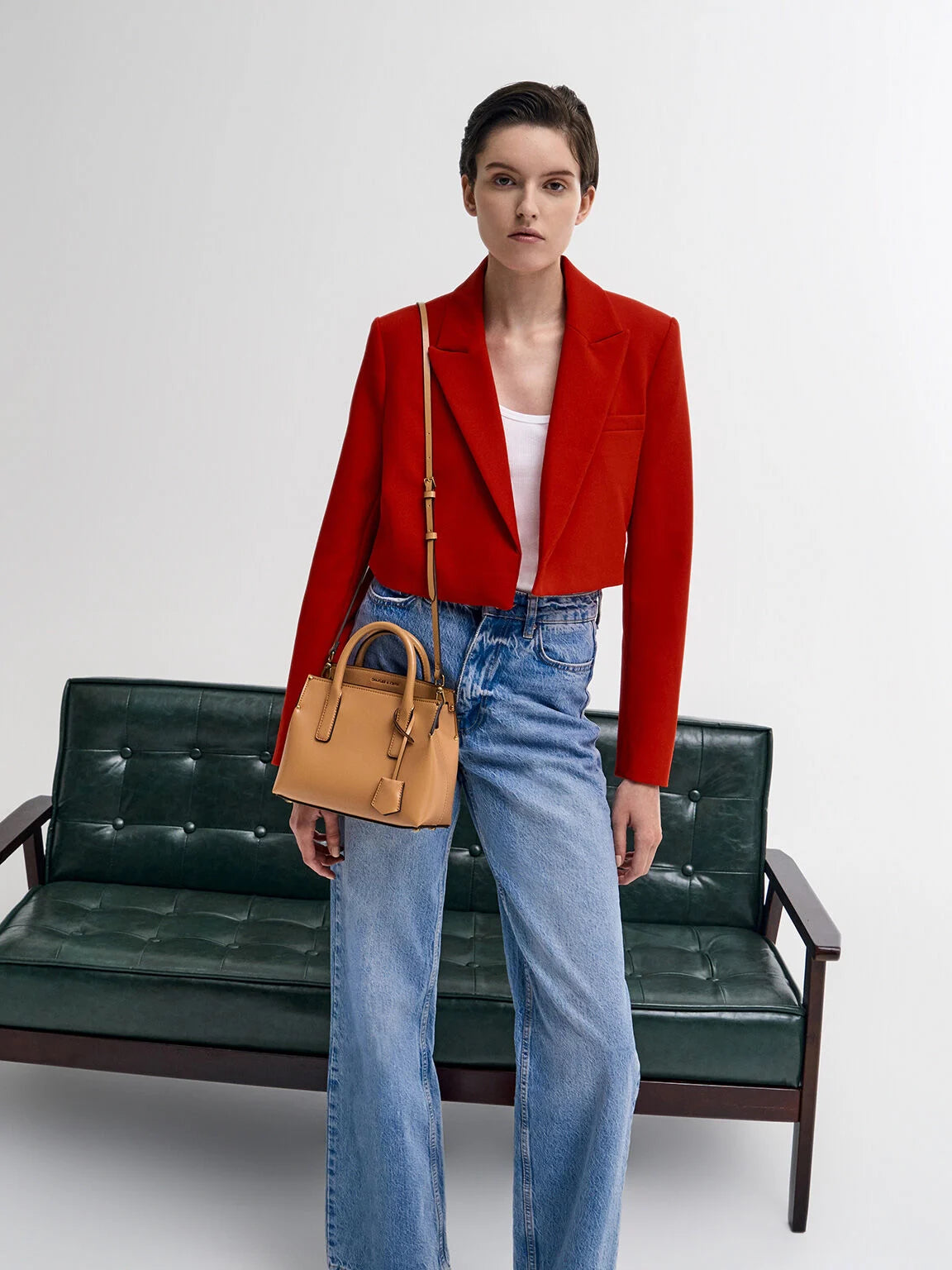 Charles & Ke*th - Rene Structured Top Handle Bag - Toffee (AD-May)