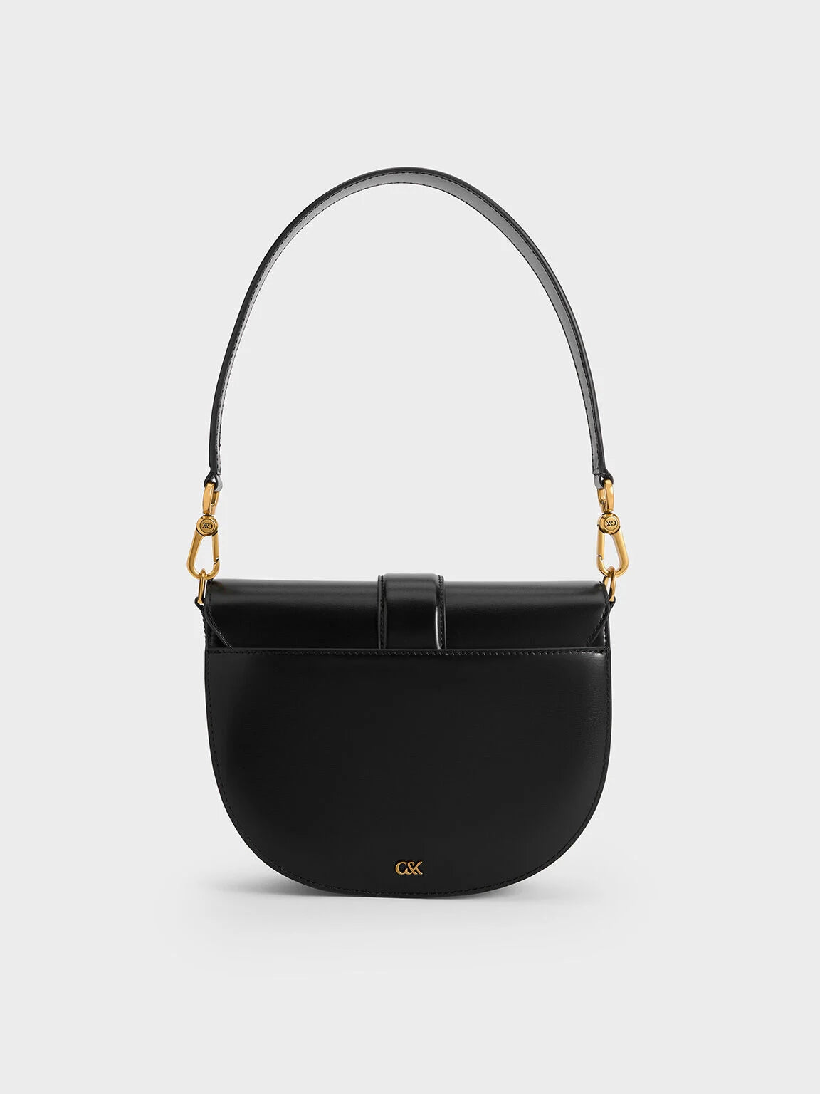 Charles & Ke*th - Gabine Leather Saddle Bag - Black (AD-July)