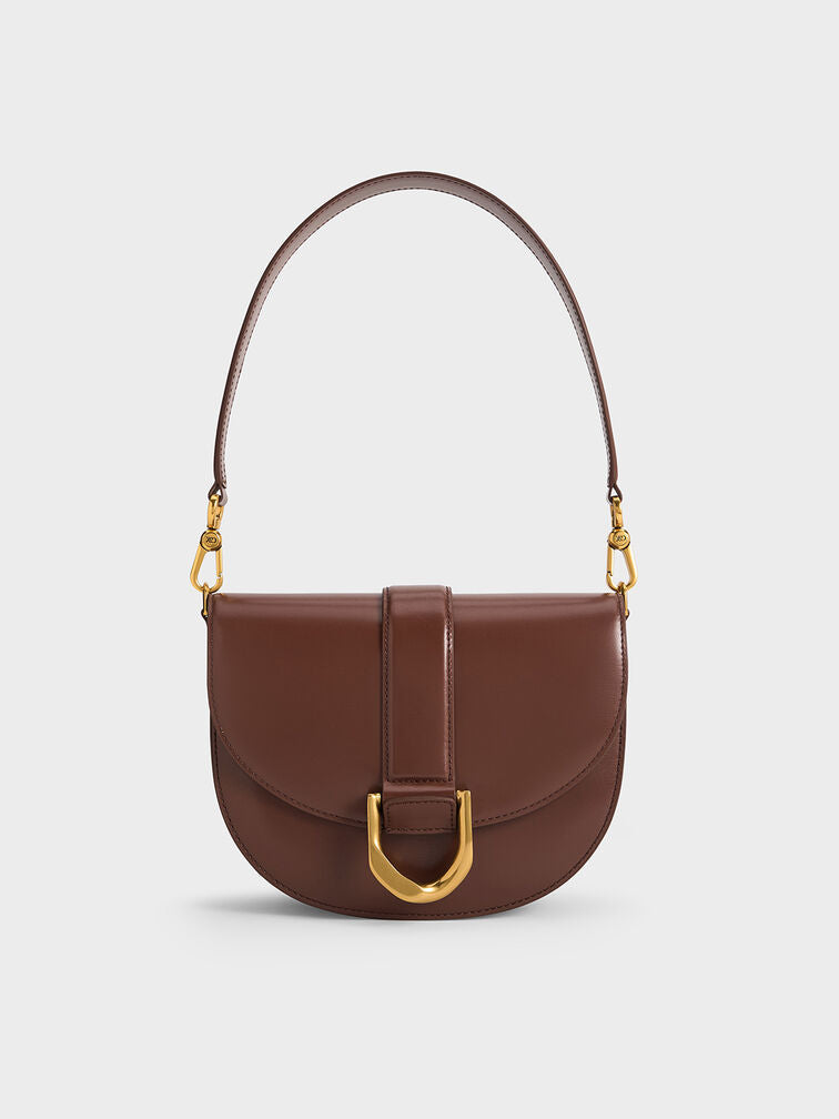 Charles & Ke*th - Gabine leather saddle bag - Dark brown (AD-SEP)
