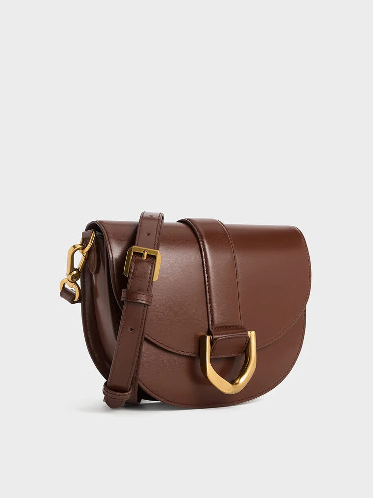 Charles & Ke*th - Gabine leather saddle bag - Dark brown (AD-SEP)