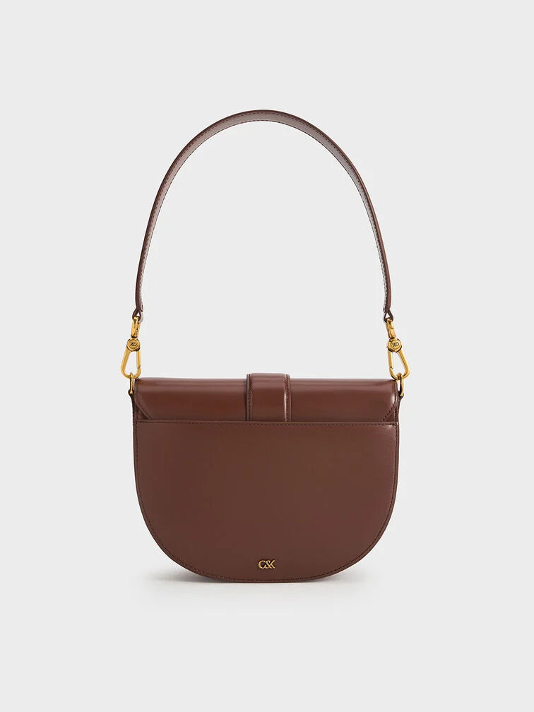 Charles & Ke*th - Gabine leather saddle bag - Dark brown (AD-SEP)
