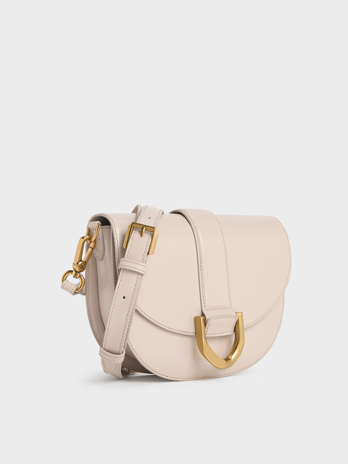 Charles & Ke*th - Gabine Leather Saddle Bag - Oat (AD-July)