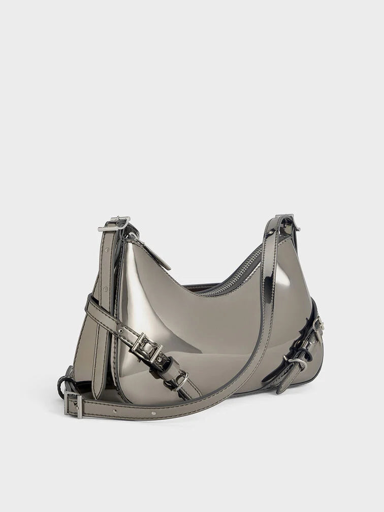 Charles & Ke*th - Sloane Metallic Shoulder Bag - Pewter (AD-SEP)