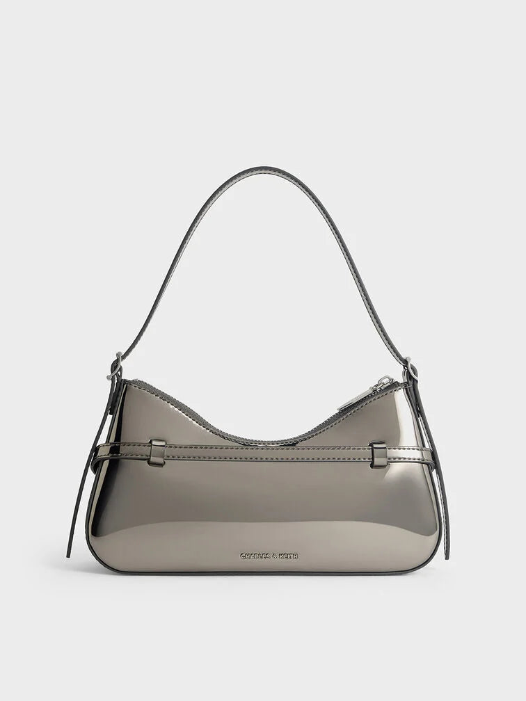 Charles & Ke*th - Sloane Metallic Shoulder Bag - Pewter (AD-SEP)