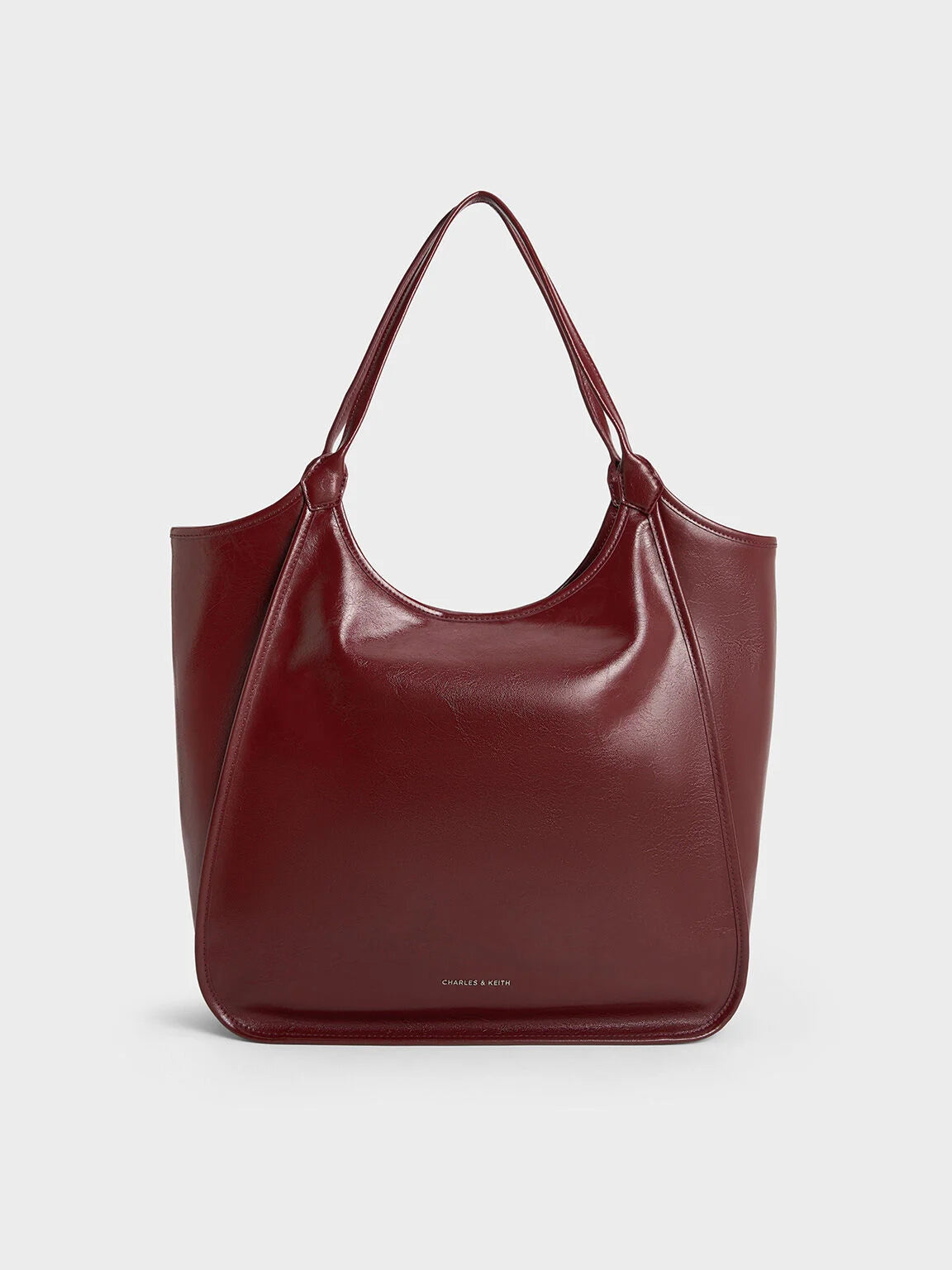 Charles & Ke*th -  Sianna Crinkle-Effect Slouchy Tote Bag - Burgundy (AD-May)