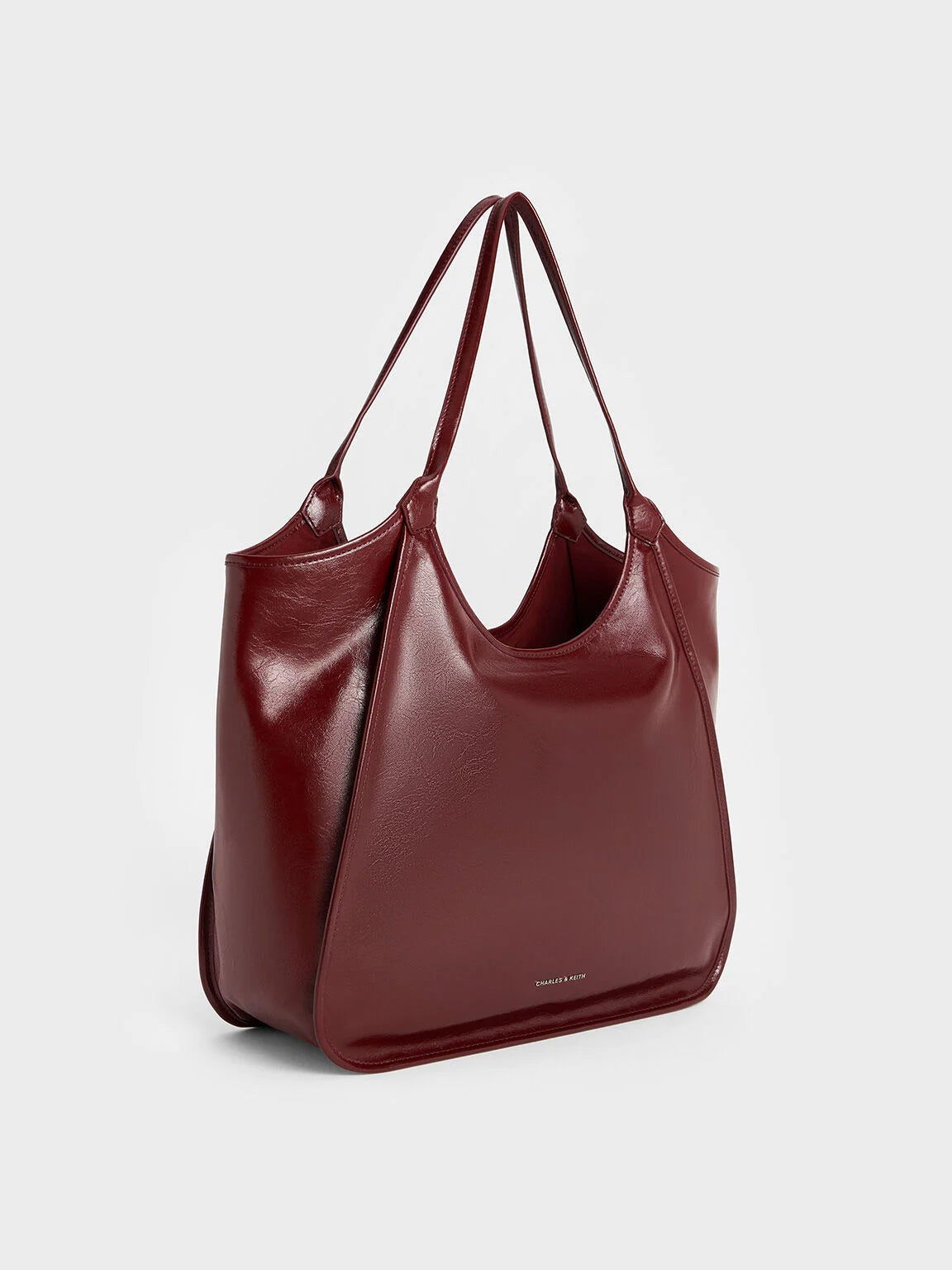 Charles & Ke*th -  Sianna Crinkle-Effect Slouchy Tote Bag - Burgundy (AD-May)