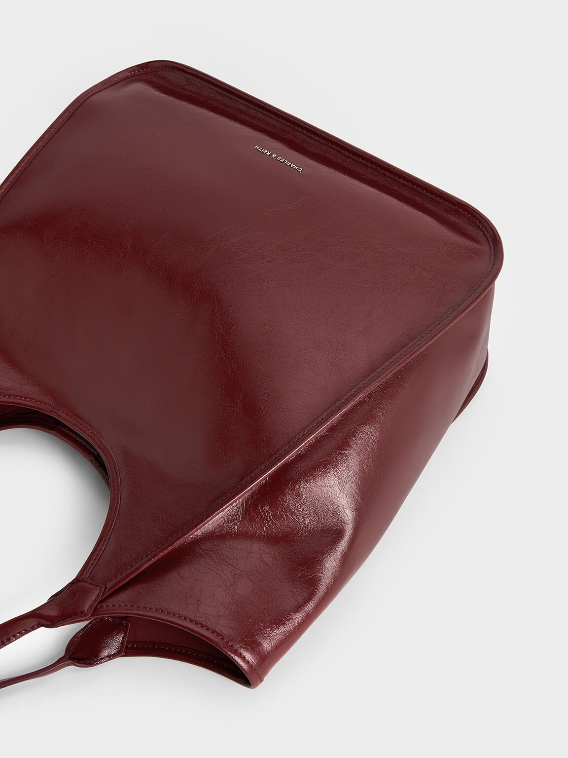 Charles & Ke*th -  Sianna Crinkle-Effect Slouchy Tote Bag - Burgundy (AD-May)