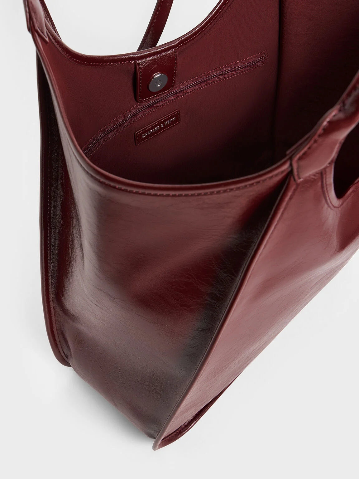 Charles & Ke*th -  Sianna Crinkle-Effect Slouchy Tote Bag - Burgundy (AD-May)
