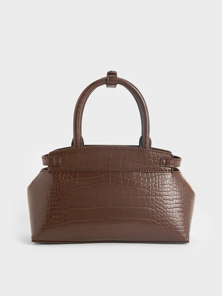 Charles & Ke*th -  Aurelia Croc-Effect & Faux Suede Metallic-Accent Elongated Tote - Multi (AD-SEP)