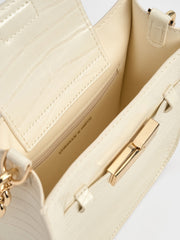 Charles & Ke*th - Aurelia Croc-Effect Metallic-Accent Crossbody Bag - Cream - Mid-Nov