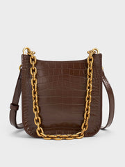 Charles & Ke*th - Aurelia Croc-Effect Metallic-Accent Crossbody Bag - Multi - Mid-Nov