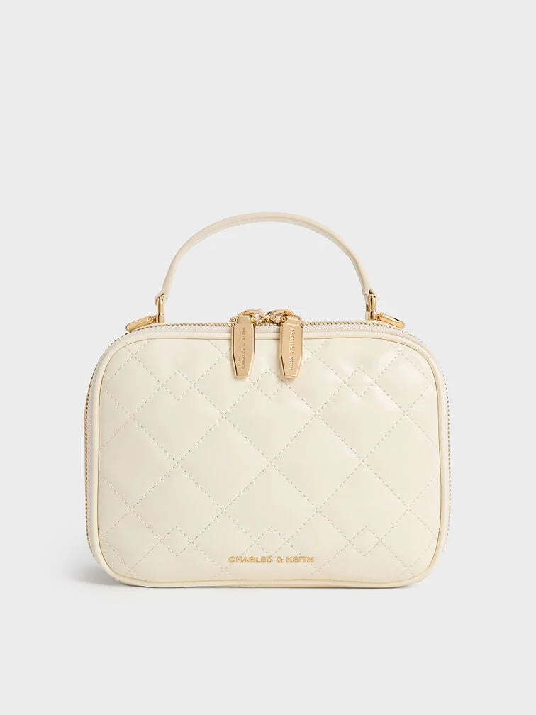 Charles & Ke*th - Duo Quilted Vanity Bag - Cream (AD-NOV-LT)