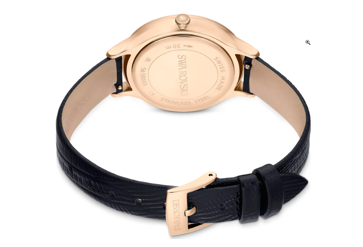 Swar*vski - Octea Nova watch - Leather strap, Black, Rose gold-tone finish - 5650033
