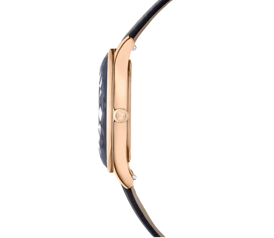 Swar*vski - Octea Nova watch - Leather strap, Black, Rose gold-tone finish - 5650033