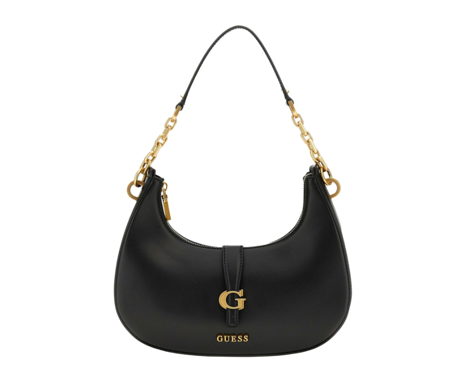 Gues* - Kuba top zip shoulder bag- Black (AD-SEP)