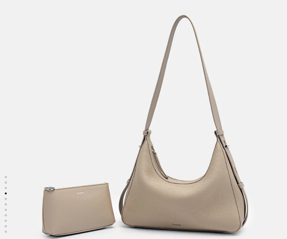 PEDR*  Demi Leather Shoulder Bag - Taupe (AD-July)