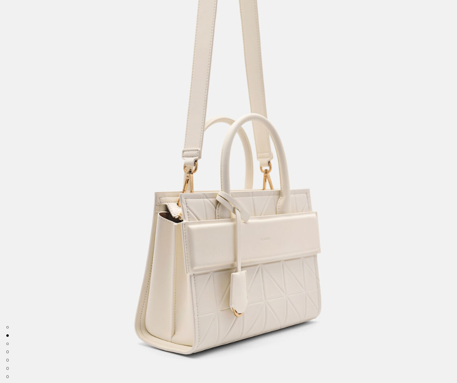 PEDR*  - Studio Bella Leather Handbag in Pixel - Chalk (AD-July)