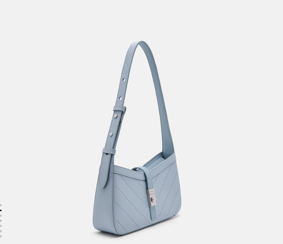 PEDR*  - PEDRO Studio Farida Perforated Leather Shoulder Bag - Slate Blue, Cream & Black (AD-July)