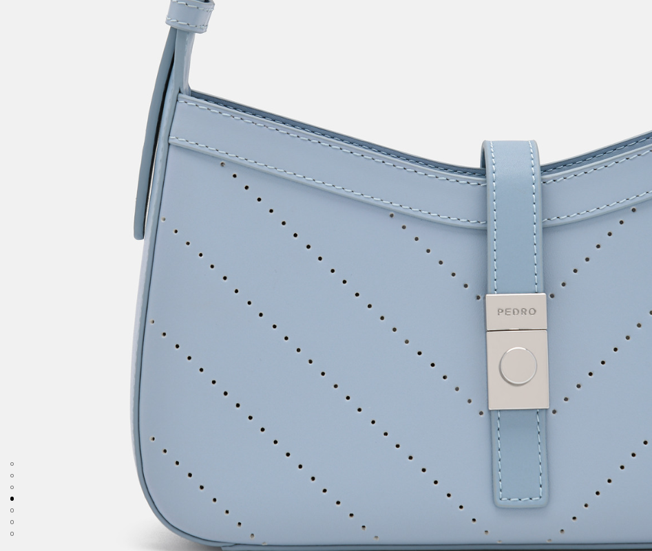 PEDR*  - PEDRO Studio Farida Perforated Leather Shoulder Bag - Slate Blue, Cream & Black (AD-July)