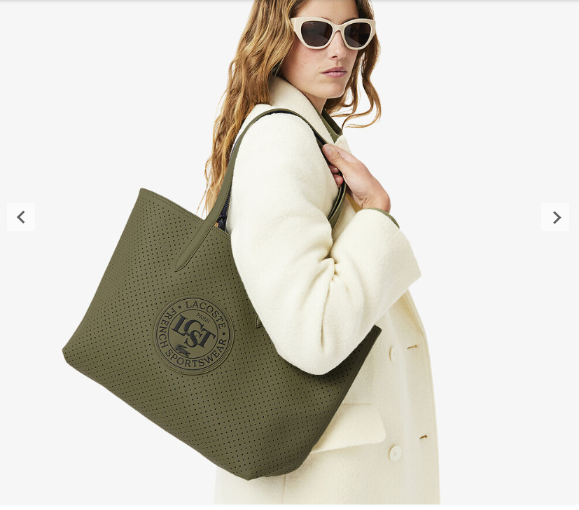 Lacost* - Anna Reversible Perforated Tote Bag - kaki marine (AD-August)