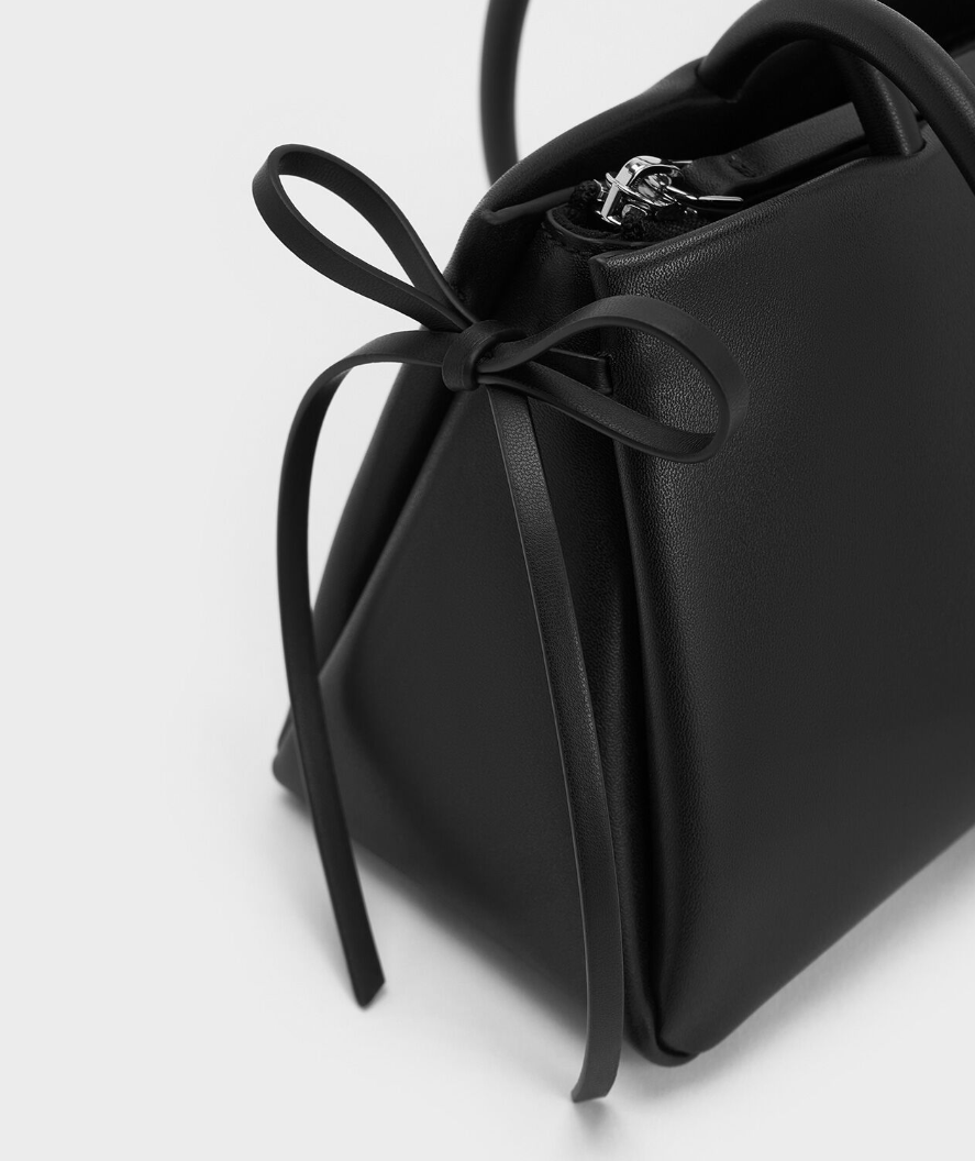 Charles & Ke*th - Hazel Bow Elongated Trapeze Shoulder Bag - Black (AD-SEP)