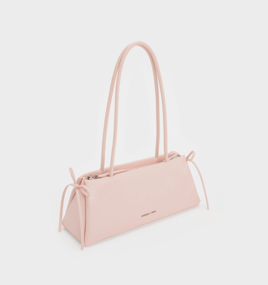 Charles & Ke*th - Hazel Bow Elongated Trapeze Shoulder Bag - Soft Pink - (AD-SEP)