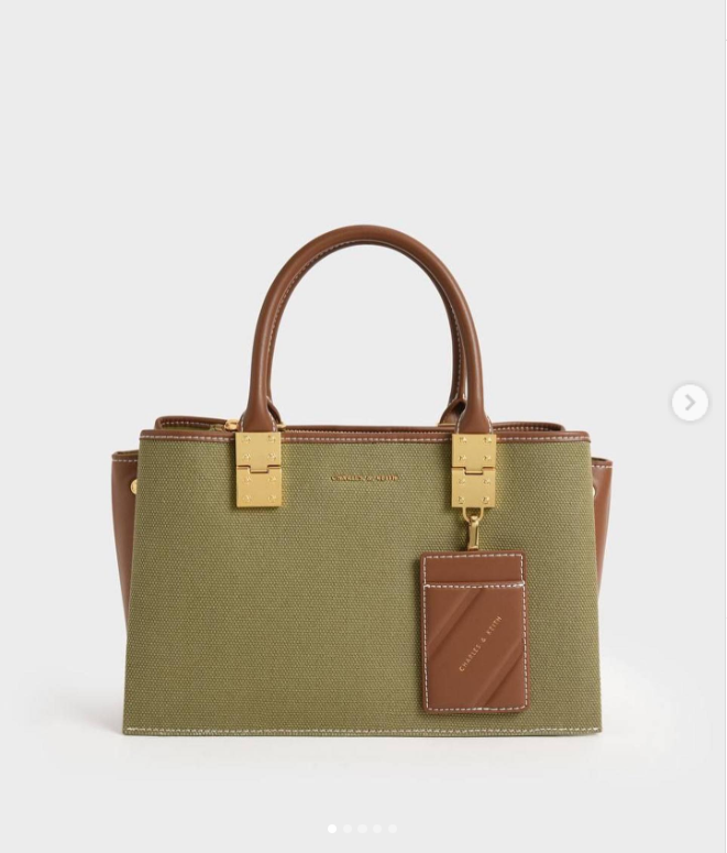 Charles & Ke*th - Large Double Handle Handbag - Olive (AD-SEP)