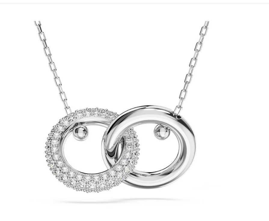Swar*vski - Dextera pendant Interlocking loop, White, Rhodium plated (AD-SW-OCT)