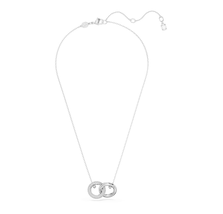 Swar*vski - Dextera pendant Interlocking loop, White, Rhodium plated (AD-SW-OCT)