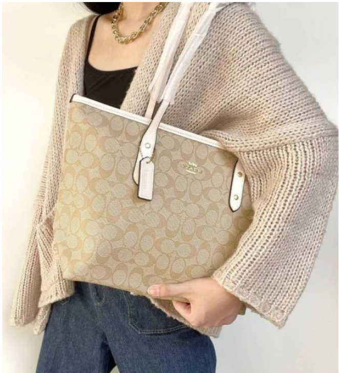 C*ACH - C*ty Tote - Beige/White (AD-NOV-P)