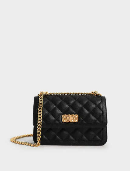 Charles & Ke*th - Micaela Quilted Chain Bag - BLACK (AD-NOV-LT)