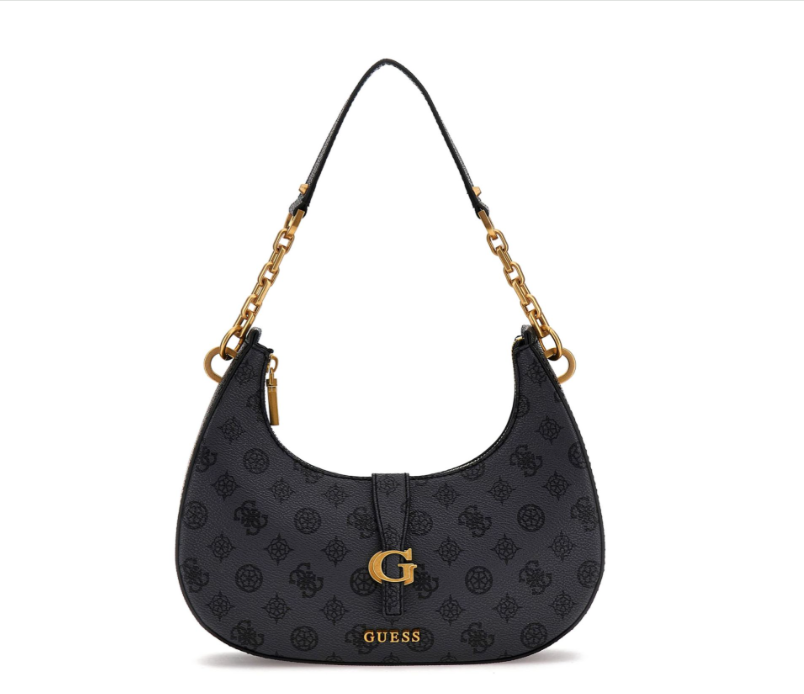 Gues* - Kuba top zip shoulder bag- Handbag - Charcoal Black (AD-DEC-ANW-LH-SA)