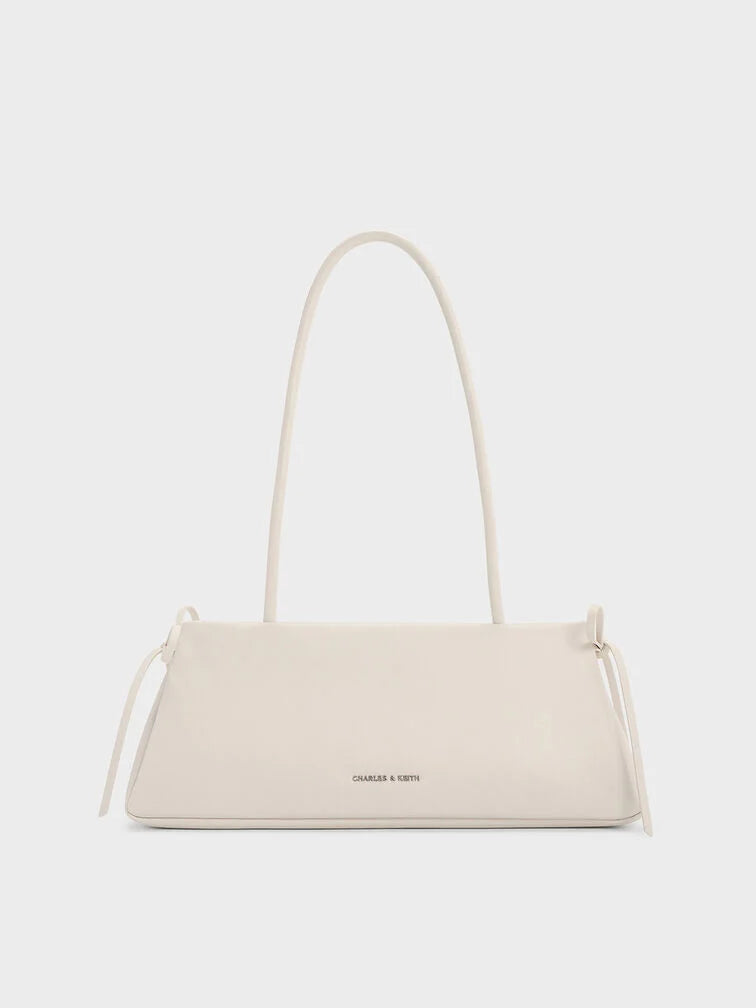 Charles & Ke*th - Hazel Bow Elongated Trapeze Shoulder Bag - Meringue White (AD-SEP)