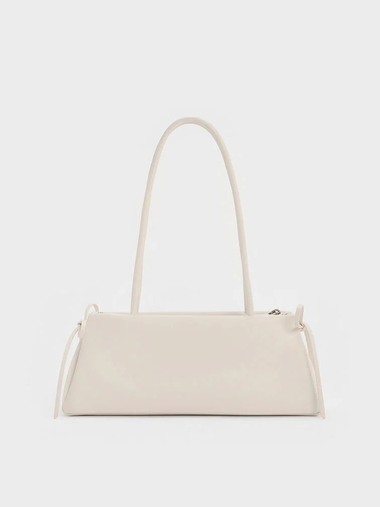 Charles & Ke*th - Hazel Bow Elongated Trapeze Shoulder Bag - Meringue White (AD-SEP)