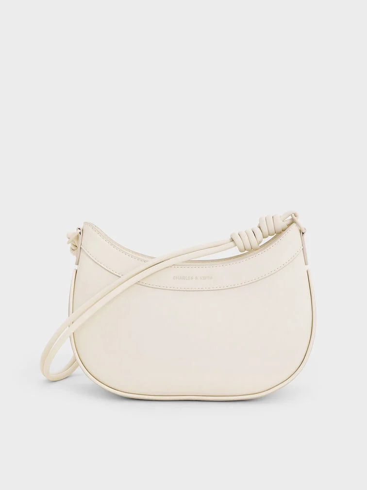 Charles & Ke*th - Sabine Knotted-Strap Curved Shoulder Bag - Cream (AD-SEP)