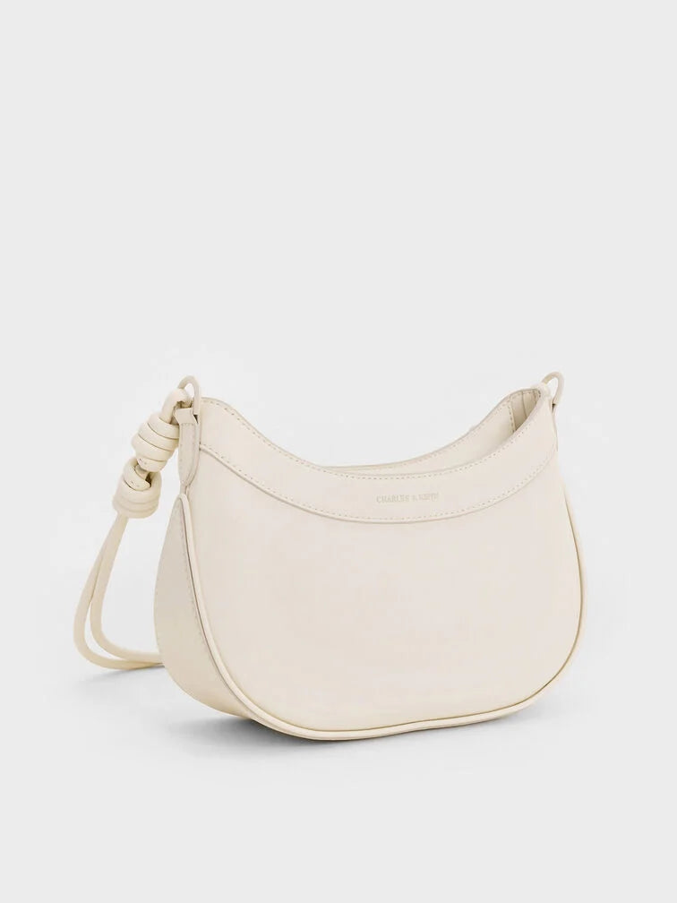 Charles & Ke*th - Sabine Knotted-Strap Curved Shoulder Bag - Cream (AD-SEP)