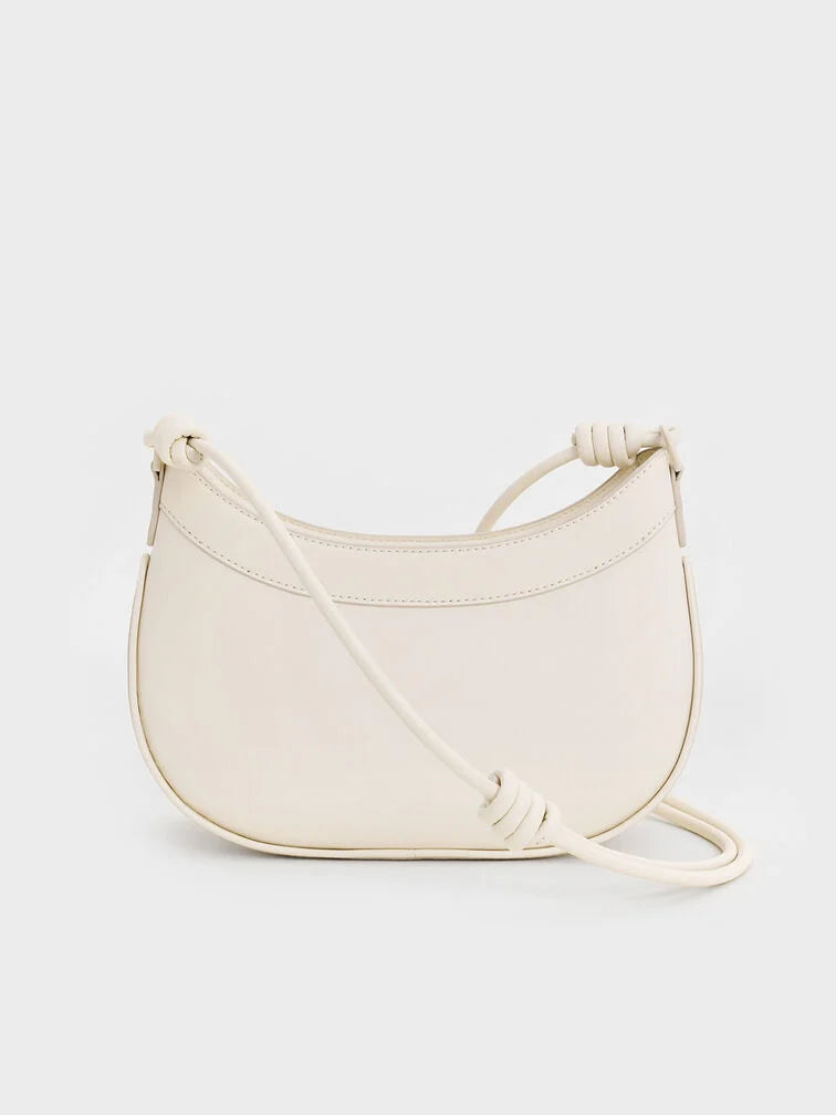 Charles & Ke*th - Sabine Knotted-Strap Curved Shoulder Bag - Cream (AD-SEP)