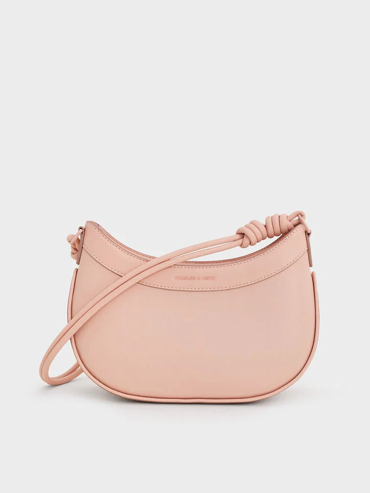 Charles & Ke*th - Sabine Knotted-Strap Curved Shoulder Bag - Light Pink (AD-SEP)