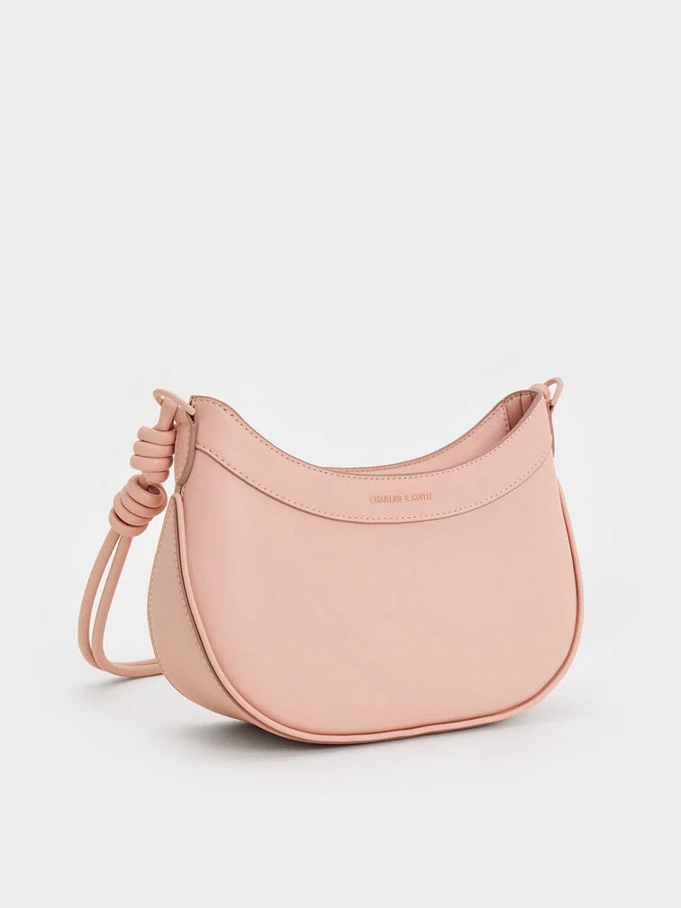 Charles & Ke*th - Sabine Knotted-Strap Curved Shoulder Bag - Light Pink (AD-SEP)