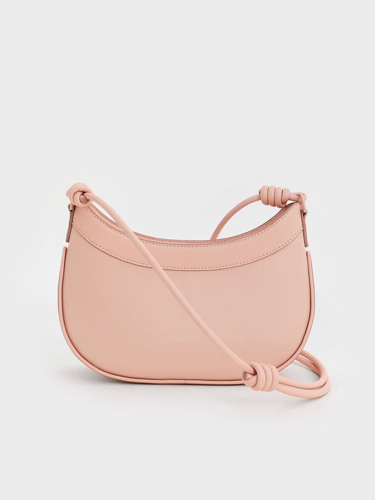 Charles & Ke*th - Sabine Knotted-Strap Curved Shoulder Bag - Light Pink (AD-SEP)