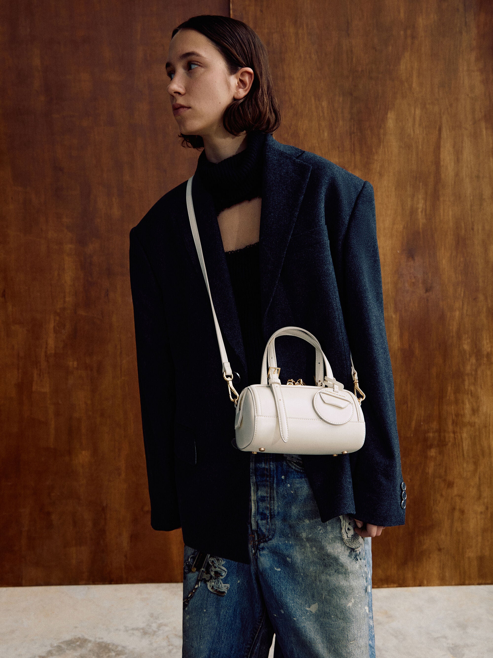 Charles & Ke*th -Enola Bowling Bag - Cream (AD-May)