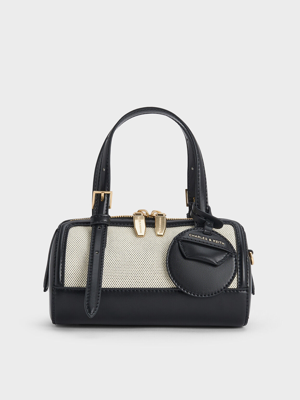 Charles & Ke*th - Enola Canvas Two-Tone Bowling Bag - Black (AD-May)