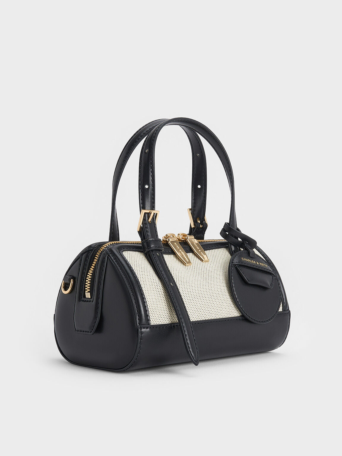 Charles & Ke*th - Enola Canvas Two-Tone Bowling Bag - Black (AD-May)