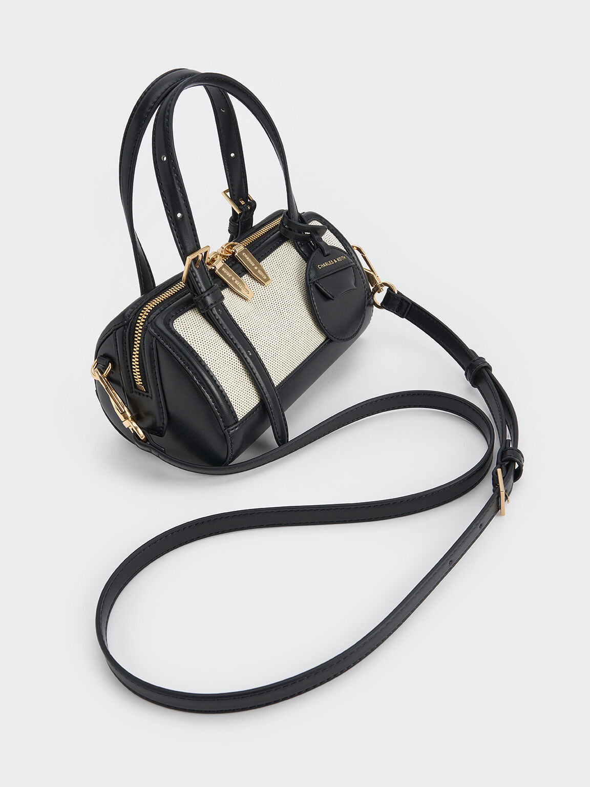 Charles & Ke*th - Enola Canvas Two-Tone Bowling Bag - Black (AD-May)