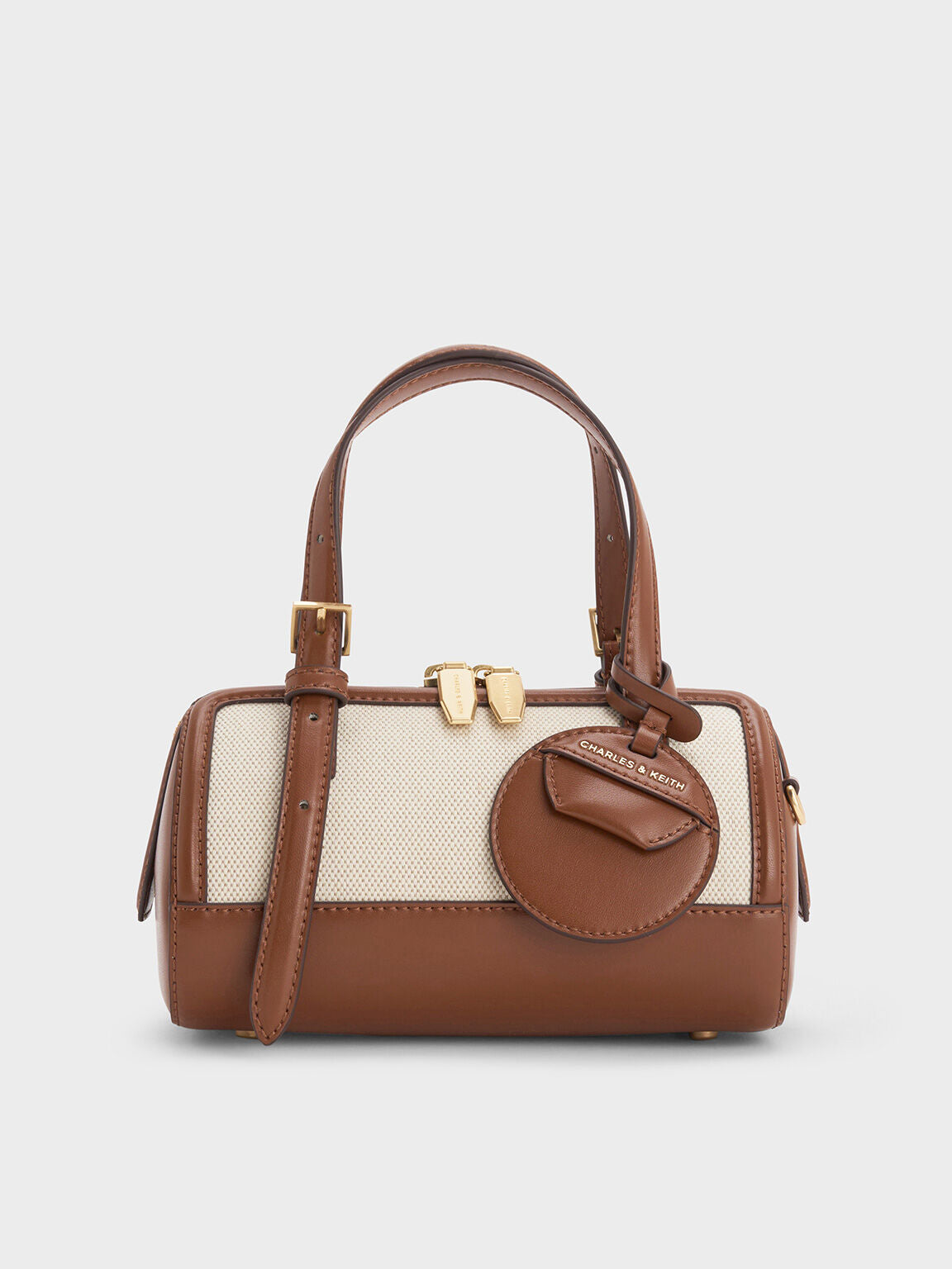 Charles & Ke*th - Enola Canvas Two-Tone Bowling Bag - Chocolate (AD-May)