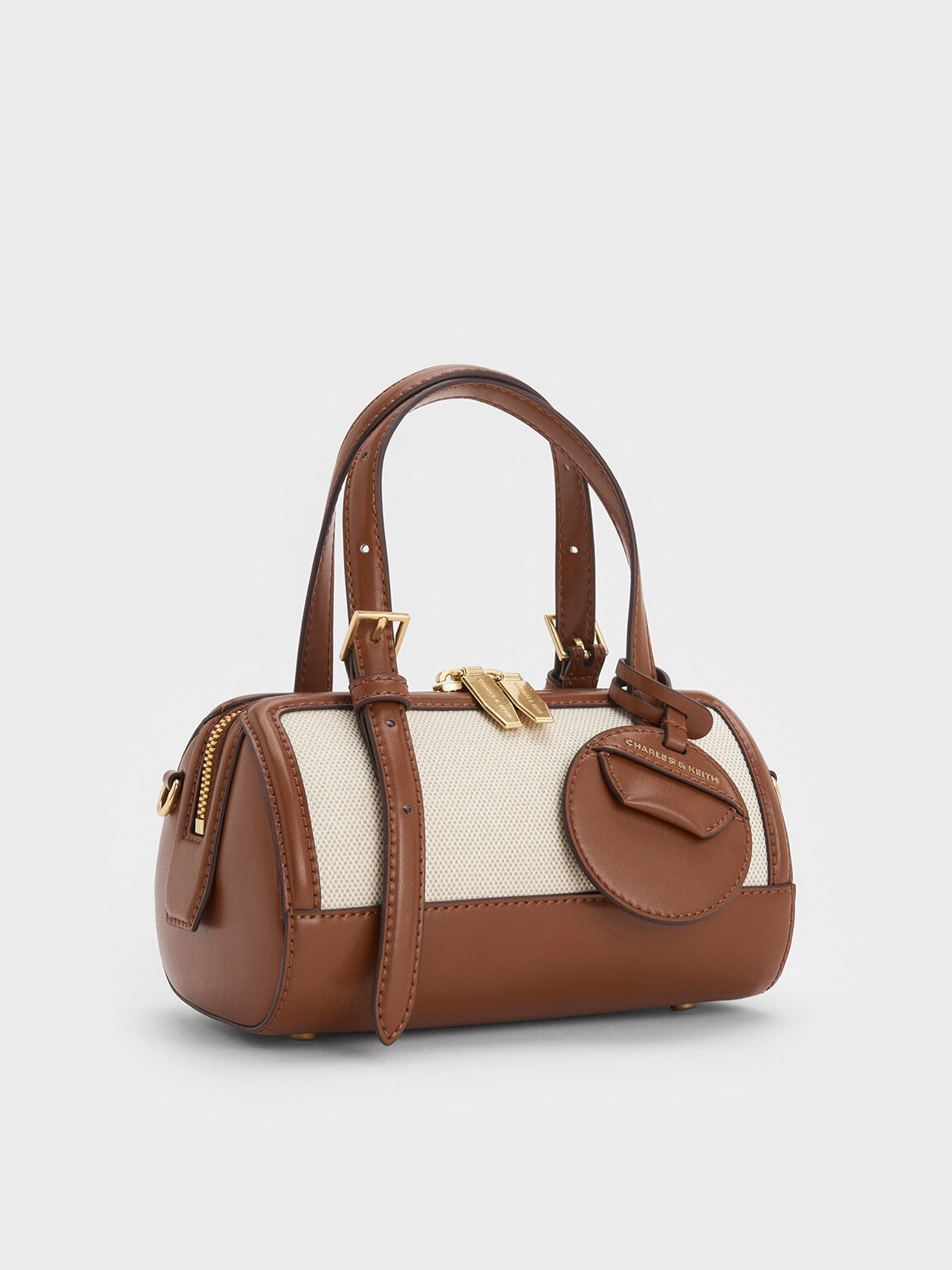 Charles & Ke*th - Enola Canvas Two-Tone Bowling Bag - Chocolate (AD-May)