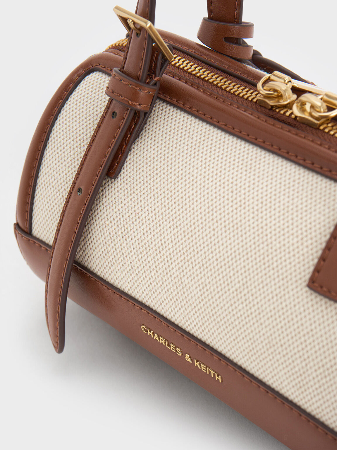 Charles & Ke*th - Enola Canvas Two-Tone Bowling Bag - Chocolate (AD-May)